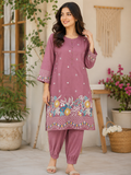Rose Blossom Embroidered 2-Piece Suit