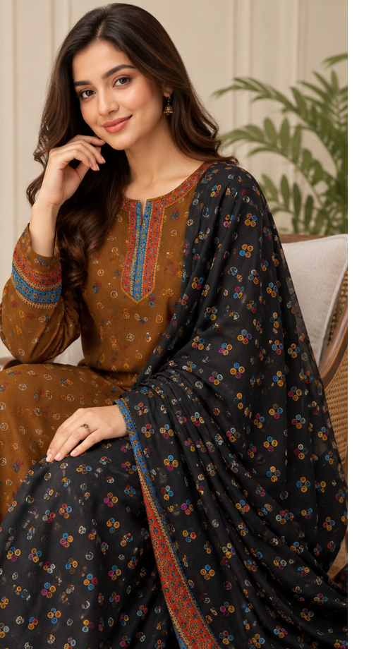 Timeless Tradition Premium 3-Piece Printed Suit